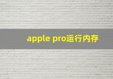 apple pro运行内存